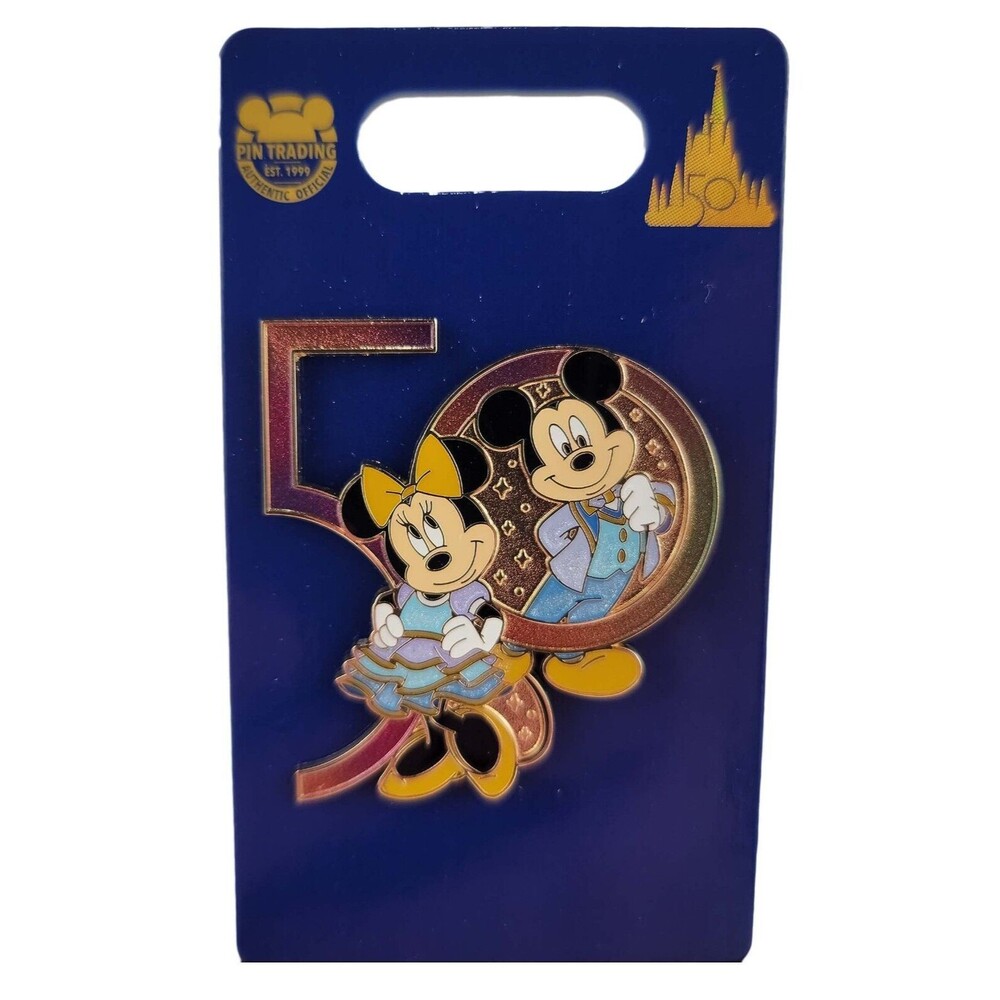 Disney Parks Walt Disney World 50th Anniversary pin Mickey and Minnie New WDW MK